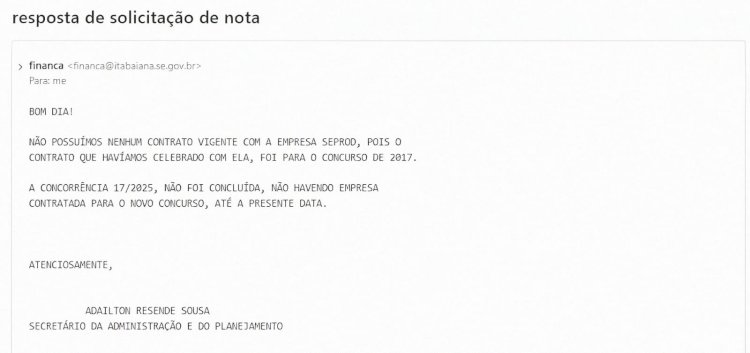 Reviravolta no Concurso de Itabaiana: Prefeitura responde à Tribuna e nega contratação da banca Seprod